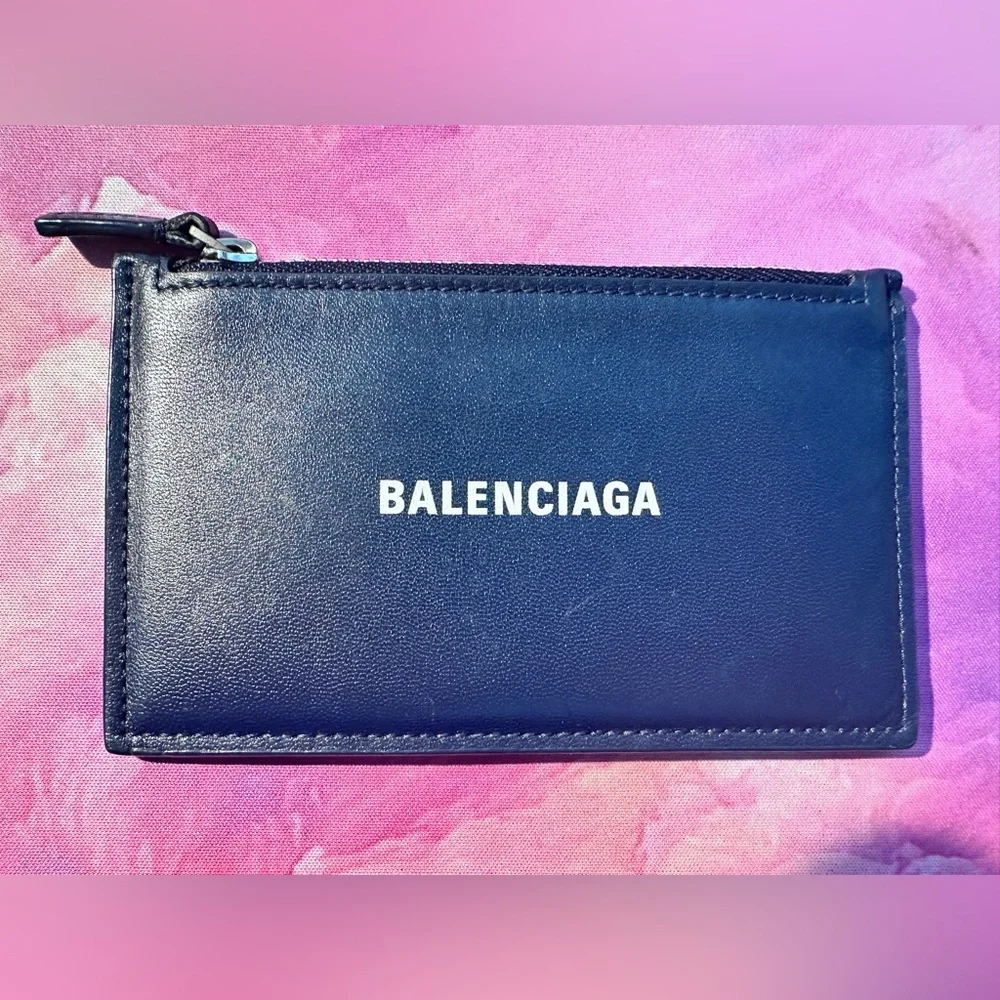 Balenciaga Men’s Long Coin and Card Holder (Like-New; Navy)